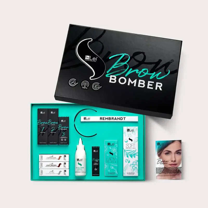 InLei Brow Bomber Kit mit Lotionen, Farben, Developer Cream und Zubehör für professionelles Browlifting