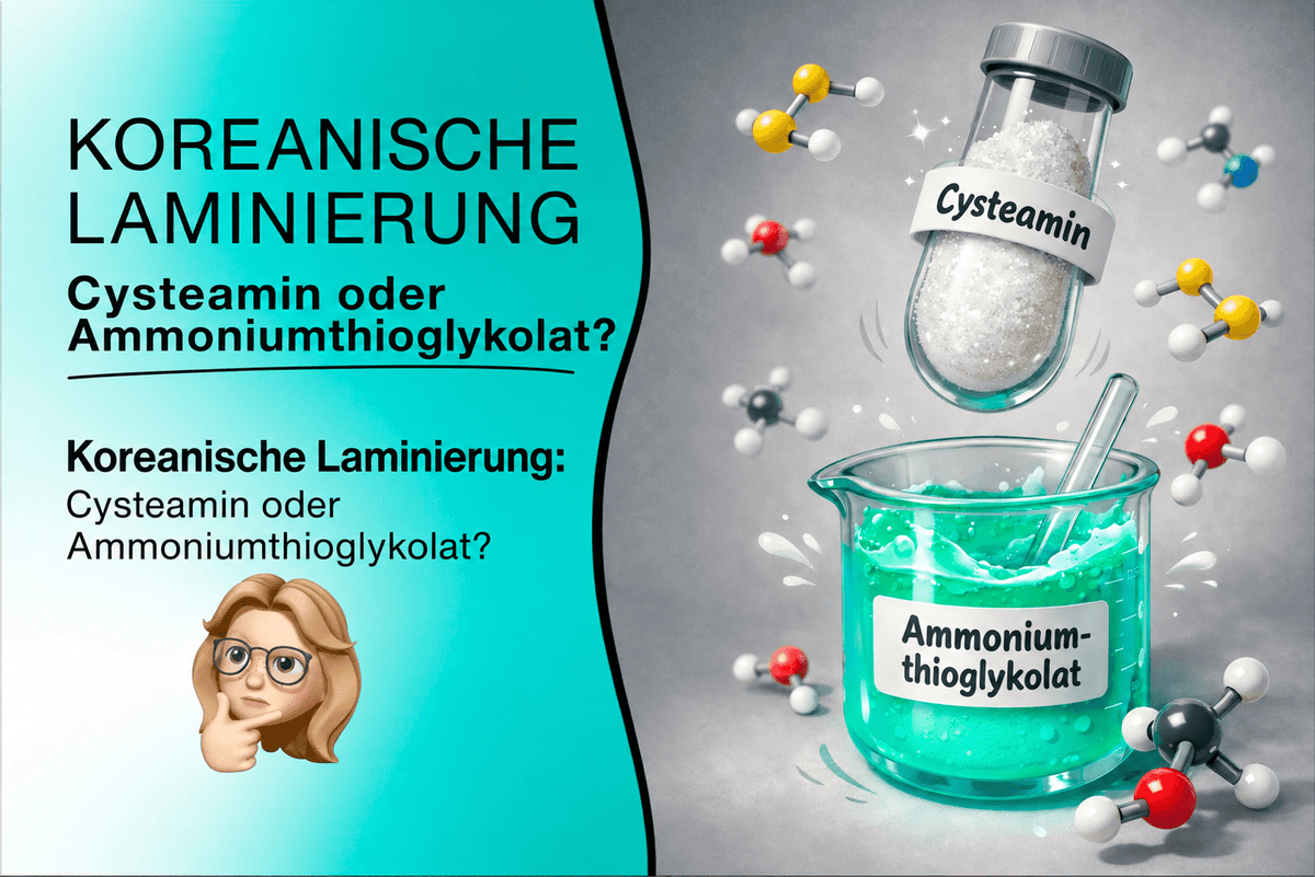 Titelgrafik Koreanische Laminierung: Cysteamin oder Ammoniumthioglykolat im Laborglas