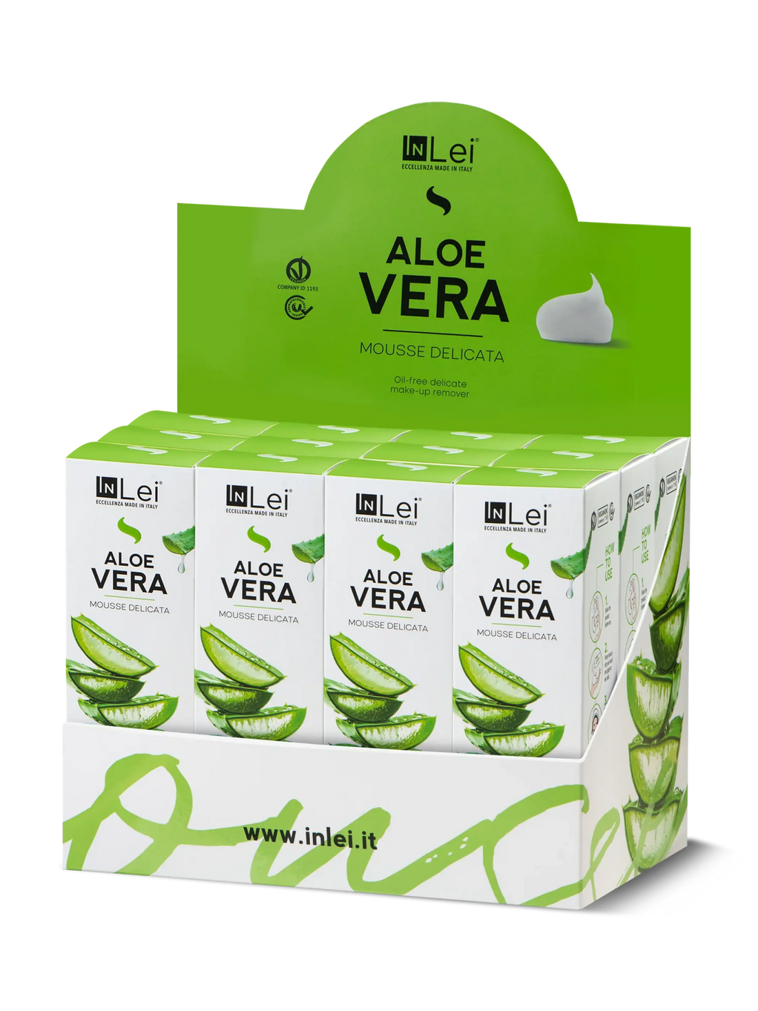 InLei® &quot;MOUSSE ALOE VERA&quot; - Thekendisplay TRAVEL SIZE – 12x50 ml - Inlei Germany