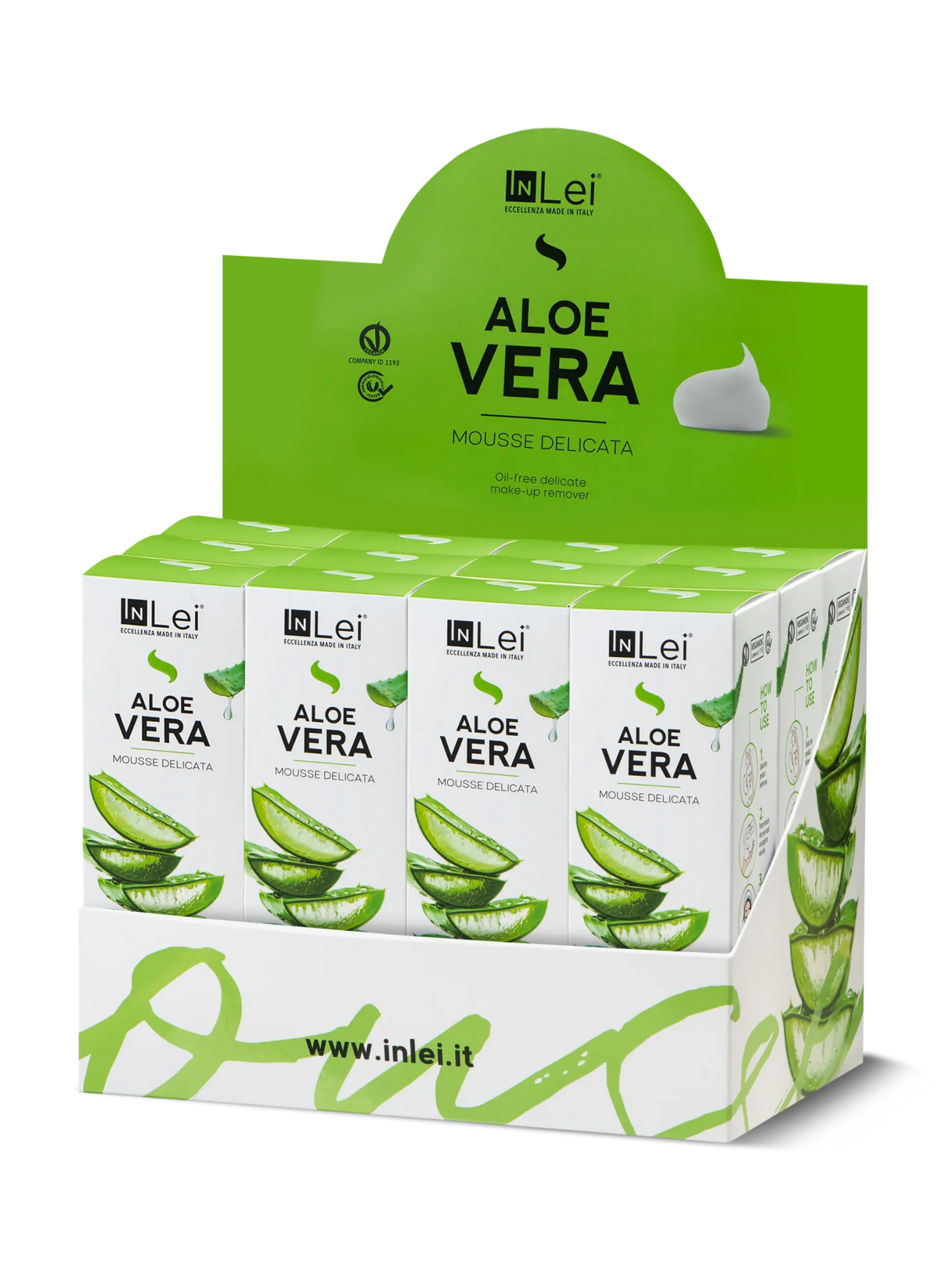 InLei® &quot;MOUSSE ALOE VERA&quot; - Thekendisplay TRAVEL SIZE – 12x50 ml - Inlei Germany