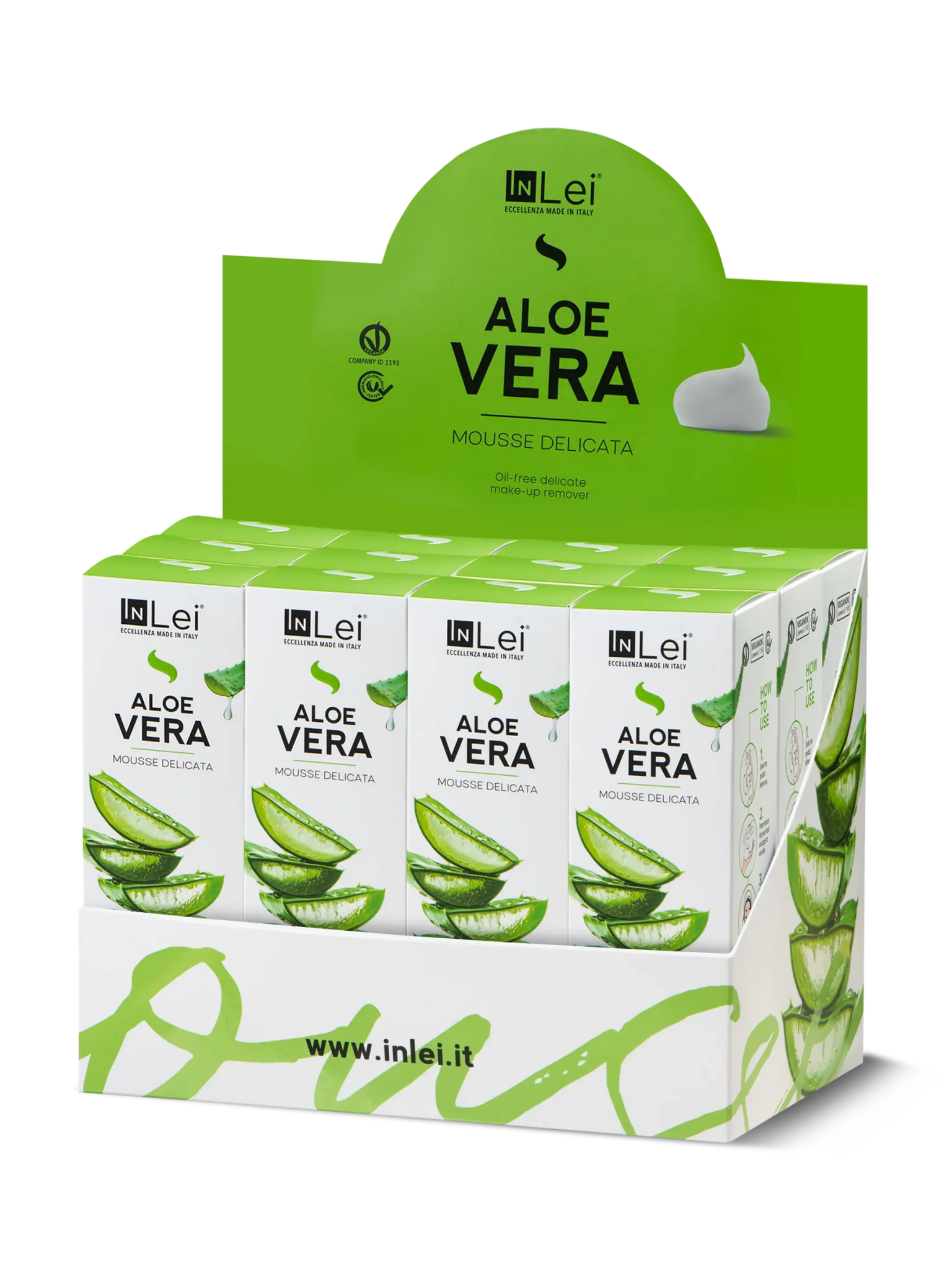 InLei® &quot;MOUSSE ALOE VERA&quot; - Thekendisplay TRAVEL SIZE – 12x50 ml - Inlei Germany