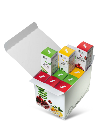 InLei® &quot;MOUSSE COCKTAIL SET&quot; - Thekendisplay TRAVEL SIZE – 12x50 ml - Inlei Germany