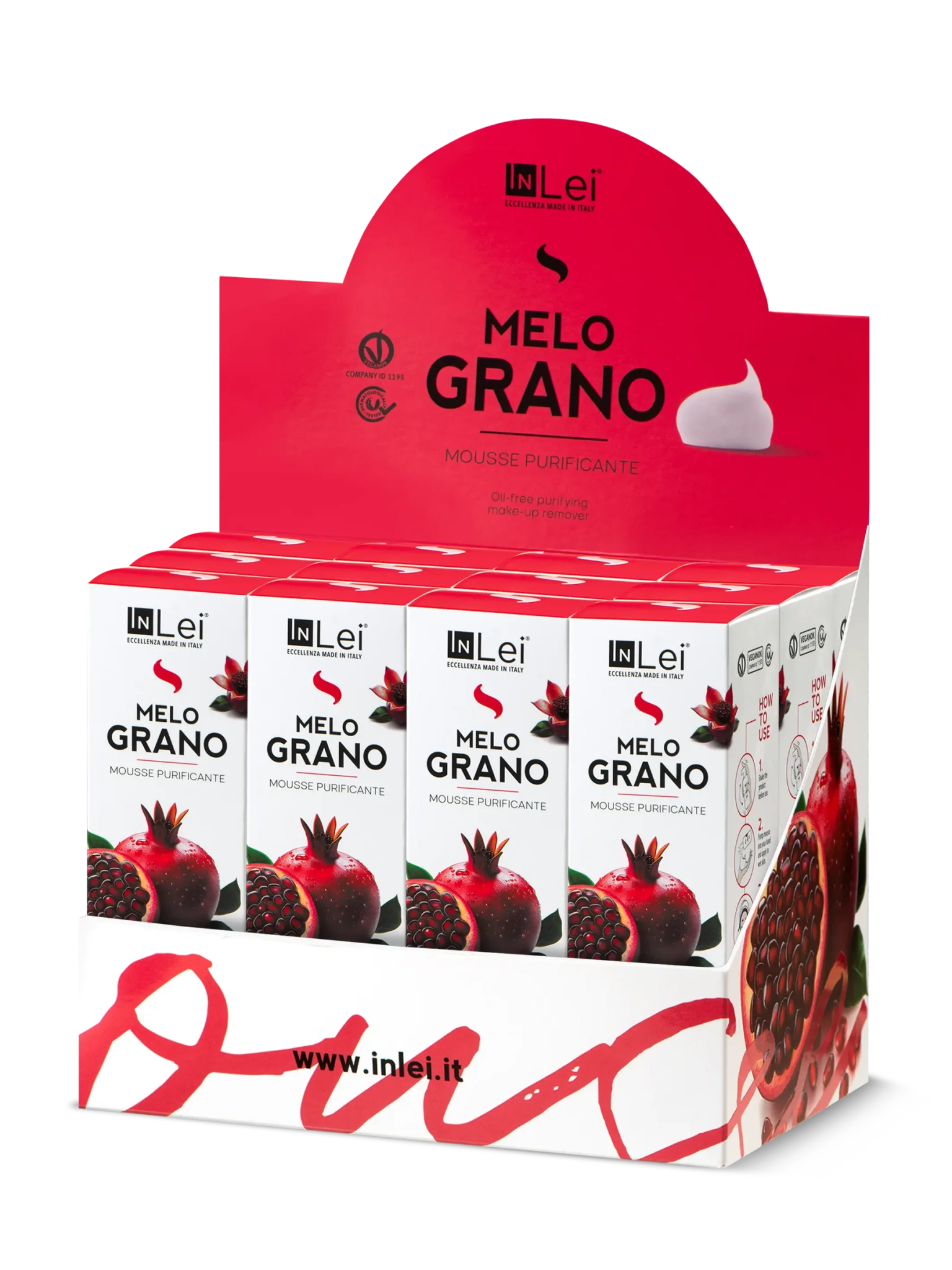 InLei® &quot;MOUSSE MELOGRANO&quot; - Thekendisplay TRAVEL SIZE – 12x50 ml - Inlei Germany