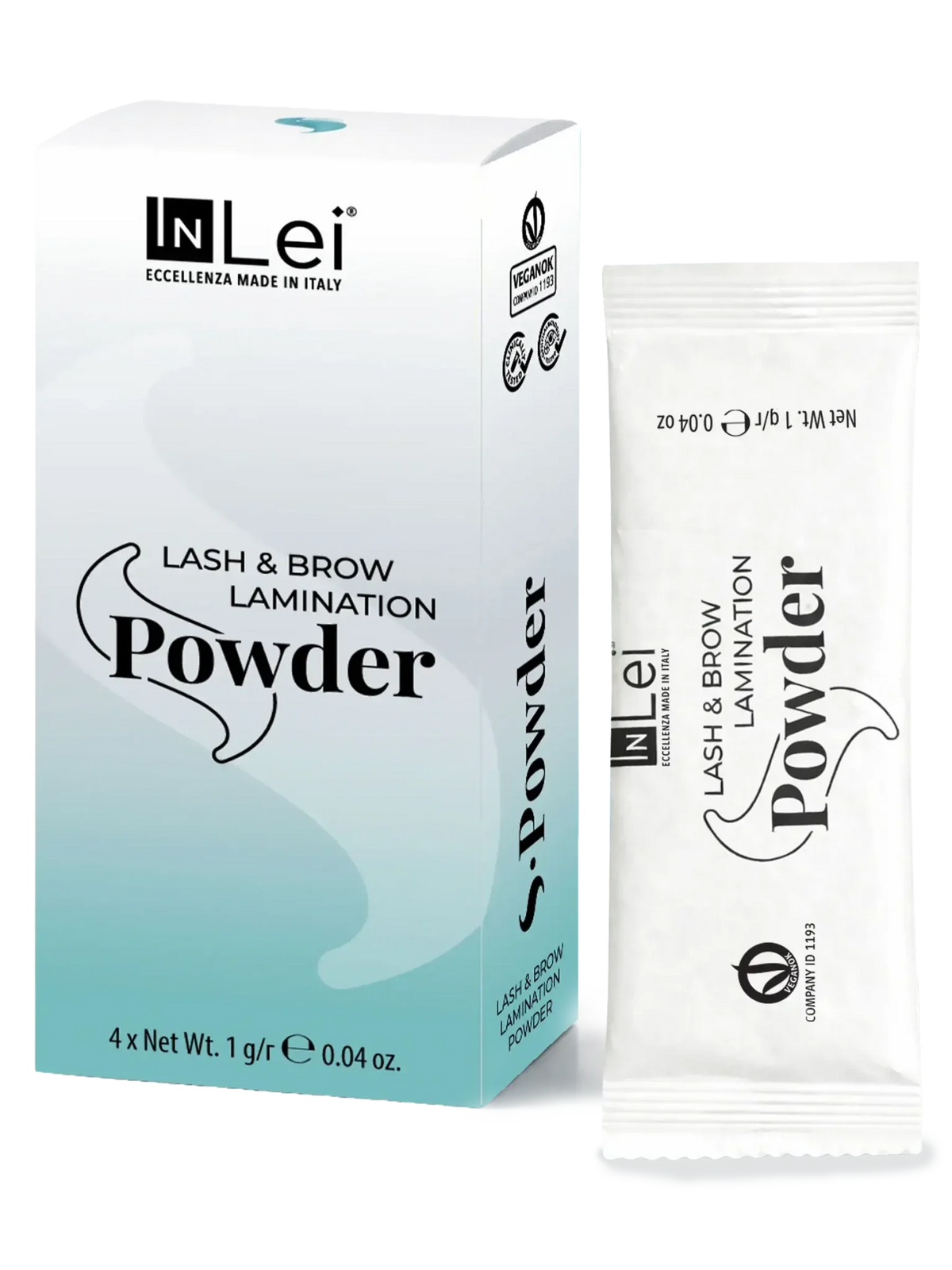 InLei® S-Powder – Faltschachtel und Sachet (4 × 1 g) für die koreanische Laminierung